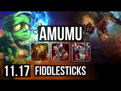 AMUMU vs FIDDLESTICKS (JUNGLE) | Rank 3 Amumu, 2.6M mastery, 1300+ games | BR Master | v11.17