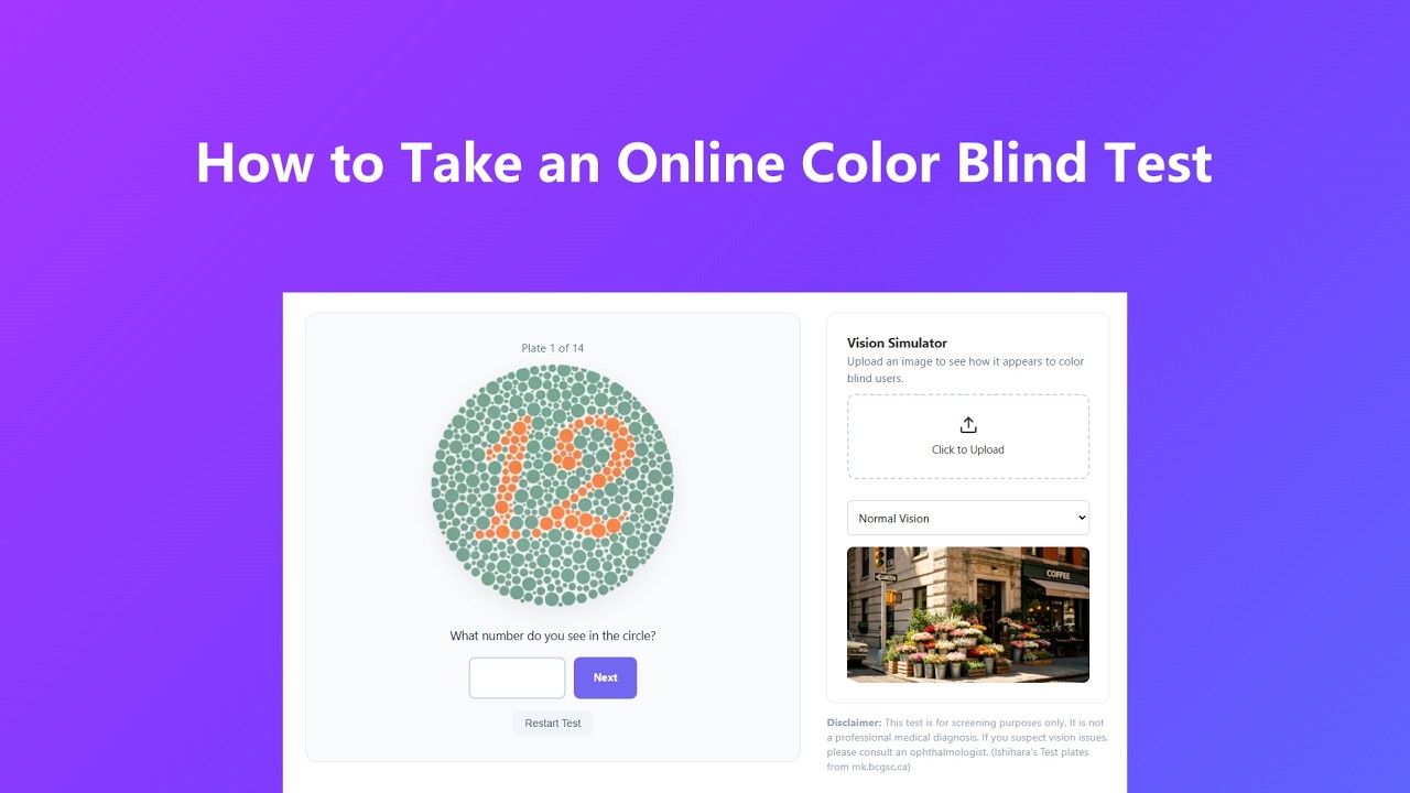 How to use Color Blind Test - Video Tutorial