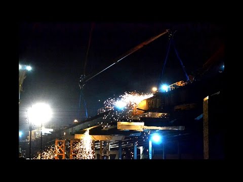 The demolition of the Victoria Bridge