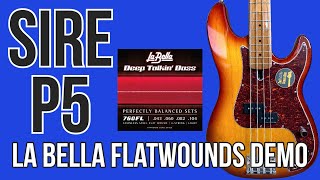 Video thumbnail for Sire P5 with La Bella Flatwound Strings 760FL - PBass Flats Sound - Fender Pure Vintage 63 Pickups by Shak's Bass Channel