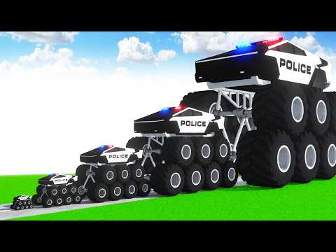 Tesla Transforming to Big & Small Police Mega Monster Truck Tesla in Teardown!