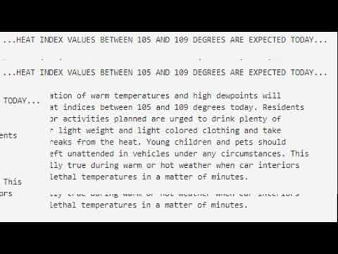 Corpus with Heat Index Special Weather Statements