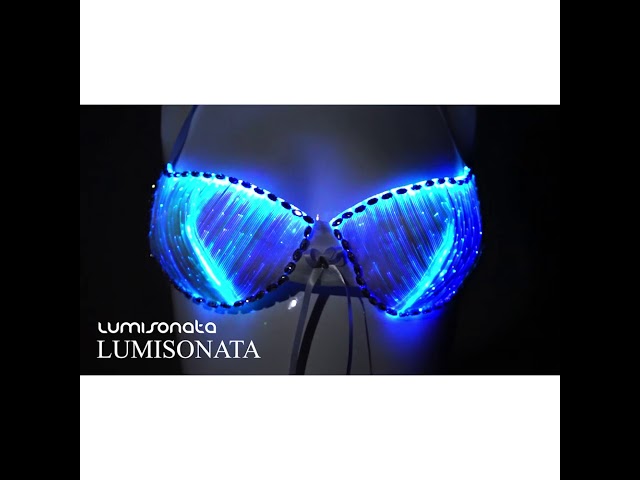 Vídeo relacionado con Brasier con luz LED para rave, brasier emisor de luz, para discoteca, bar, actuación, cóctel, ambiente, Luz roja, Talla Única