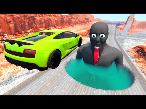 Escape From The Shy Guy (SCP-303) | Cars vs Giant Pit Water | BeamNG Drive SCP096