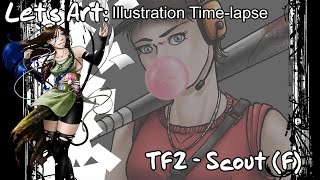 Photoshop: Illustration Time-lapse – TF2 - Fem Scout