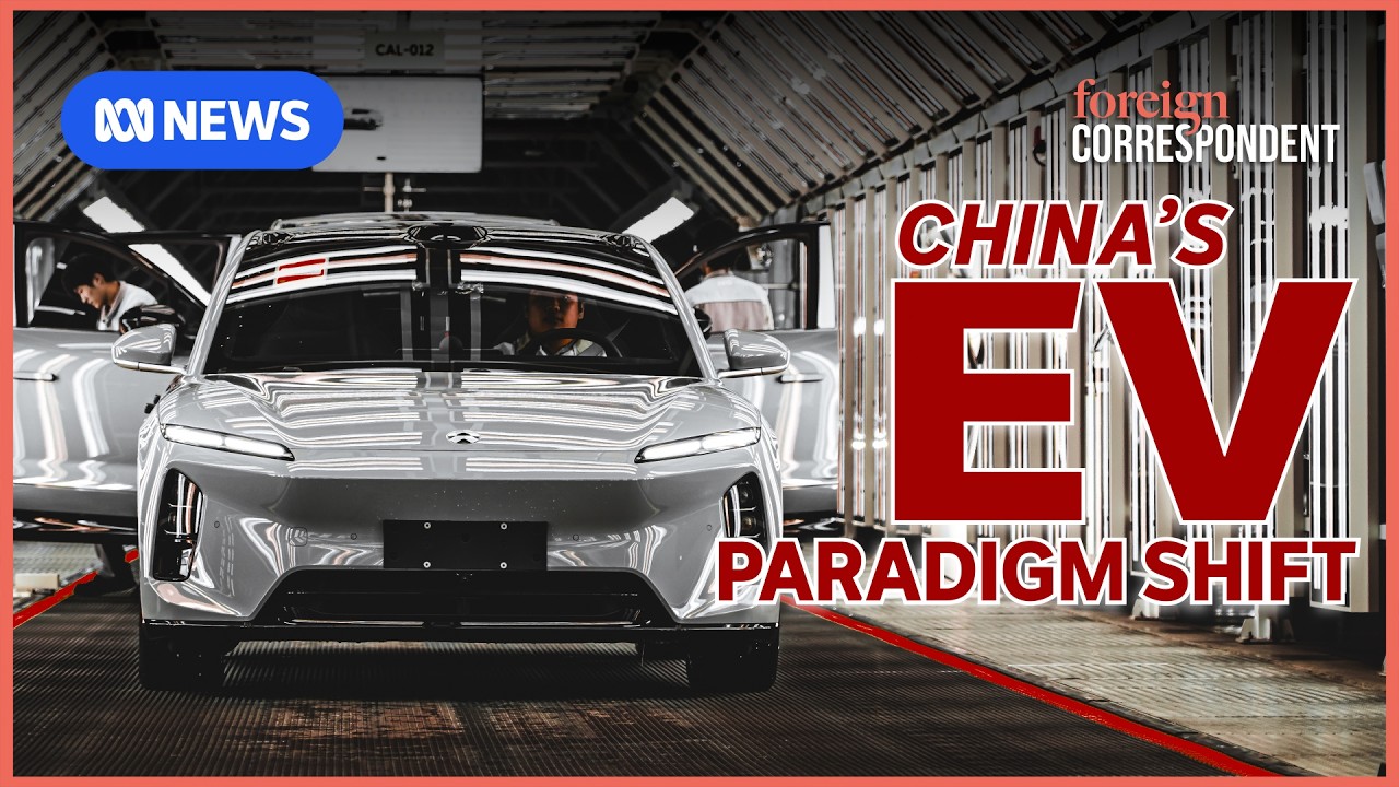 Electric vehicles with green number plates in Beijing traffic filmed for ABC Foreign Correspondent
