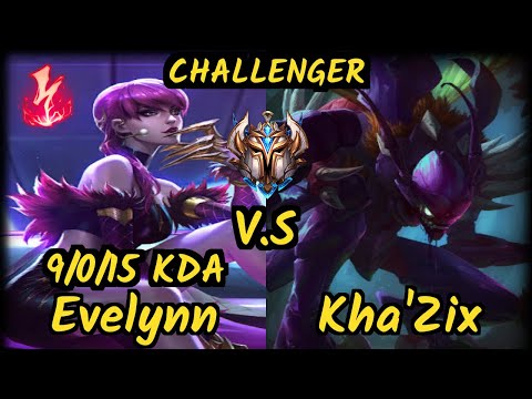 ESG Agurin (EVELYNN) vs KHA'ZIX - 9/0/15 KDA JUNGLE CHALLENGER GAMEPLAY - EUW