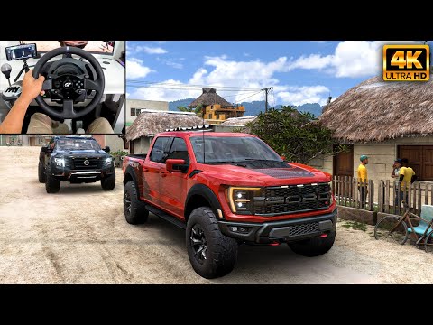 Ford F-150 Raptor R & Nissan Titan | OFFROAD CONVOY | Forza Horizon 5 | Thrustmaster T300RS gameplay