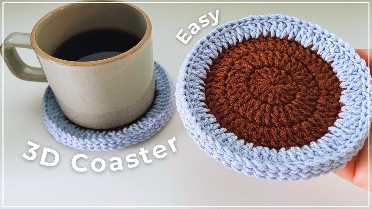 シンプルなのに立体｜コースター｜かぎ針編み