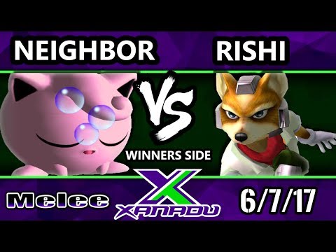 S@X 205 - Neighbor (Jigglypuff) Vs. Rishi (Fox, Falco) - Smash Melee Tournament - SSBM
