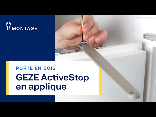 Video Teaser für GEZE ActiveStop en applique | porte en bois | montage | Français