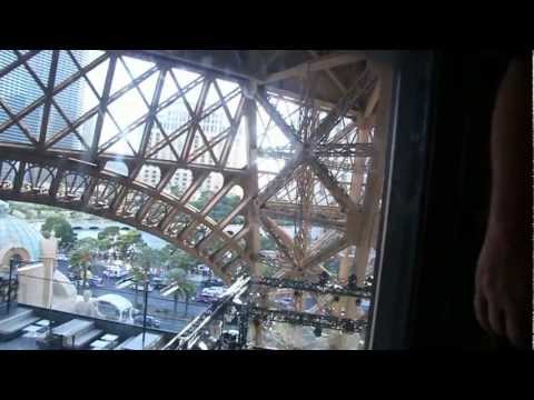 Elevator ride to the top of Eiffel Tower, Las Vegas