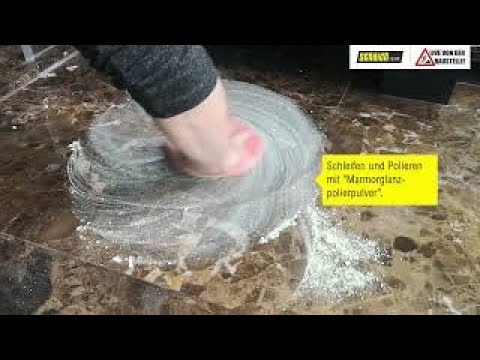 Kratzer Verätzung auf Marmor Schleifen und Polieren     2421