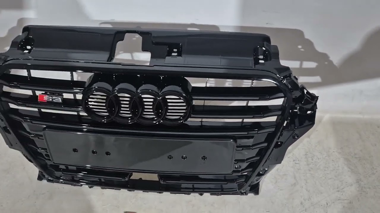 Audi A3 2012-2020 гг. Передняя Решетка S-Style (2012-2016, черная) Video 1