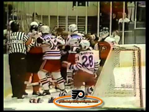 Apr 2, 1985 SCRUM Philadelphia Flyers vs New York Rangers