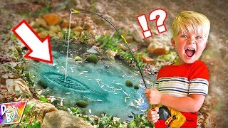 CAUGHT HUGE MONSTER FISH IN OUR POND! (Lost the GO PRO!)