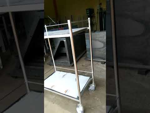 Stainless steel instrumental trolley, for hospital
