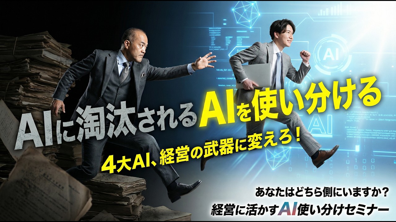 【期間限定】ChatGPT、Gemini、Claude、Copilot…どれがいい？ AI初心者でもわかる!経営に活かすAIの使い分け方セミナー