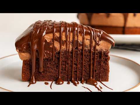 Best Chocolate Mousse Cake recipe - One Bowl method! Easy Homemade Chocolate Dessert