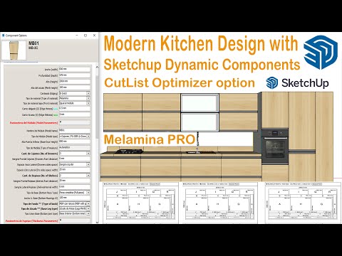 Sketchup Kitchen Design with latest and Modern dynamic components | Kitchen Design