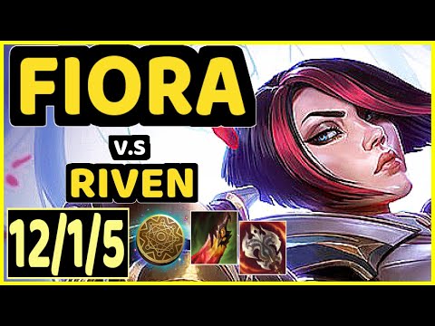 MAGIFELIX (FIORA) vs RIVEN - 12/1/5 KDA TOP CHALLENGER GAMEPLAY - EUW