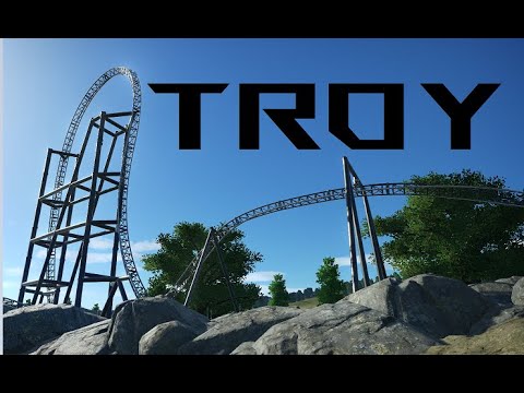 Troy an Intamin multi launch coaster inpired by Toutatis and Batman gotham city escape.