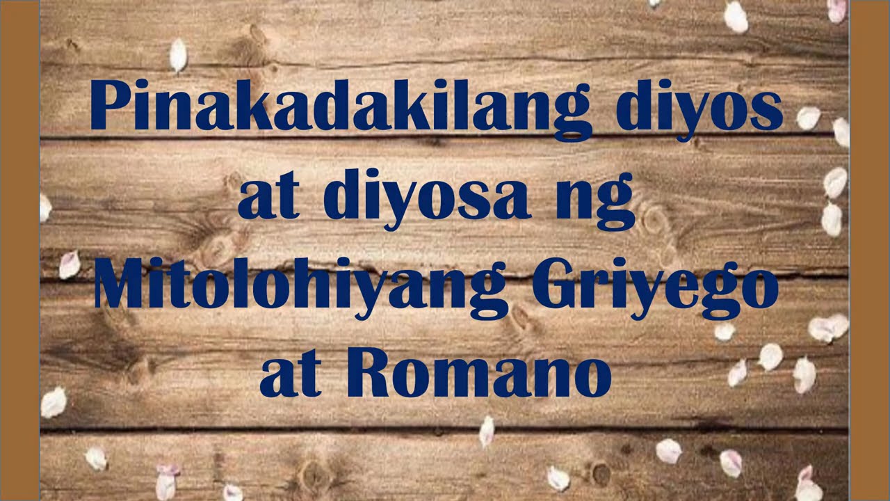 MITOLOHIYA (Mitolohiya ng Griyego at Mitolohiya ng Pilipinas) Baitang 10