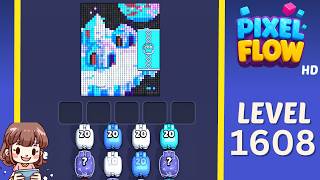 Pixel Flow Level 1608 Solution Walkthrough