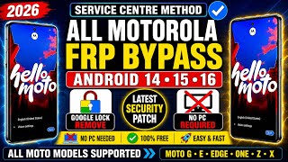 All Moto FRP Bypass Android 15 🔓 | Motorola FRP Unlock Without PC | 2026