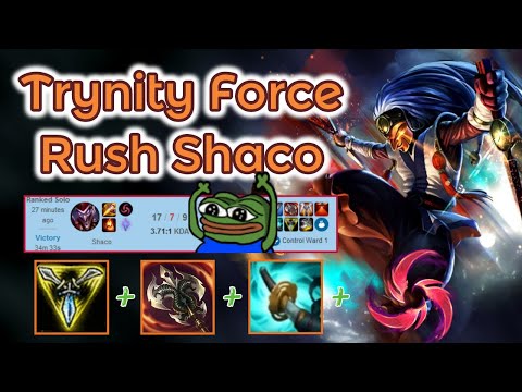 Trinity Force Shaco Rush Jungle smurfing in Gold [League of Legends] Full Gameplay - Infernal Shaco