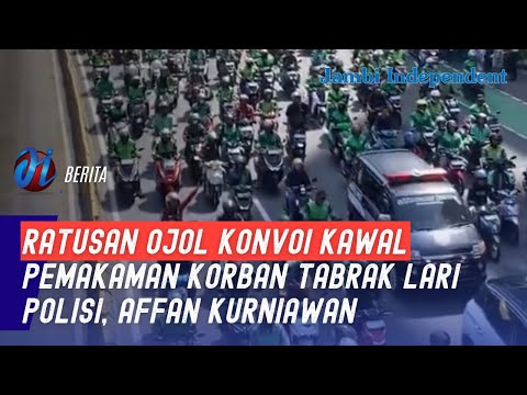 Ratusan Ojol Konvoi Kawal Pemakaman Korban Tabrak Lari Polis