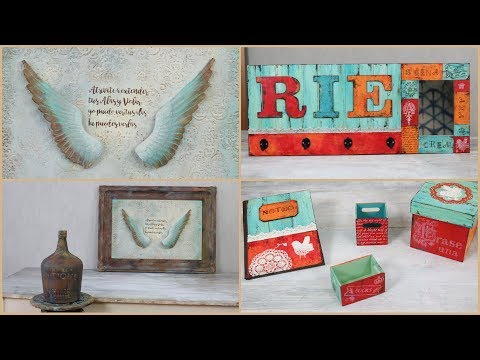 Manos a la Obra TV 2018 Programa 58  Botellon de vidrio efecto  Oxido - Espejo en madera decorado