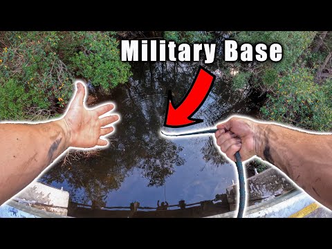 Magnet Fishing Next To A Retired Military Base - Giant Magnet Fishing For Lost Treasure