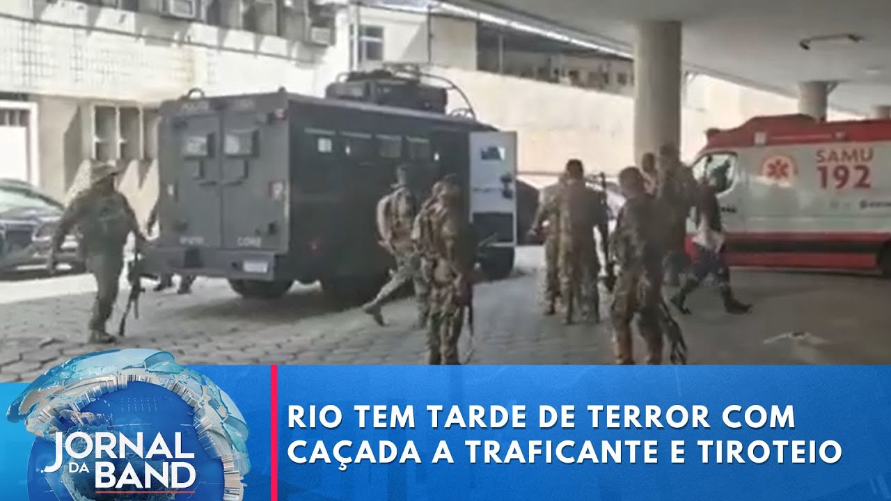 Rio tem tarde de terror com caçada a traficante e tiroteio | Jornal da Band