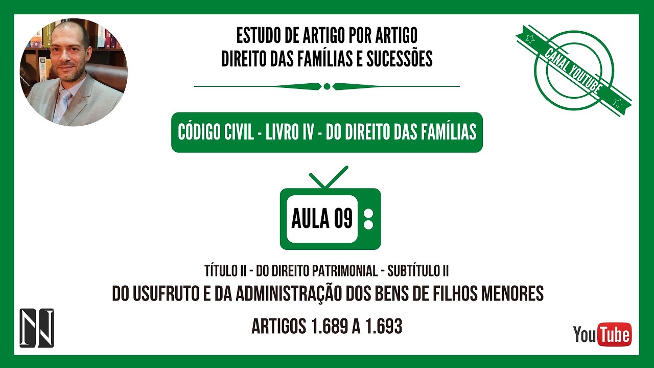 AULA 09 - DO USUFRUTO e DA ADMINISTRAÇÃO DOS BENS DE FILHOS MENORES