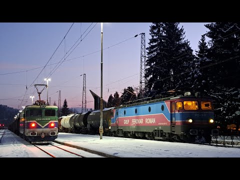 Winter trainspotting in Romania 🇷🇴. Heavy traffic around Brasov, Predeal, Sinaia and Campina.
