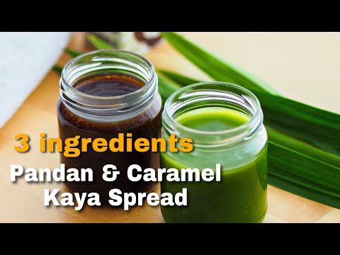 3 INGREDIENTS PANDAN & CARAMEL KAYA SPREAD | 15 MINUTES RECIPE |  VEGAN
