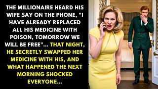THE MILLIONAIRE HEARD HIS WIFE SAY ON THE PHONE, &quot;I HAVE ALREADY REPLACED ALL HIS MEDICINE WITH...