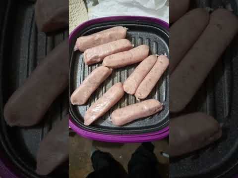 #food #aldi sausages cooking in microwave grill part 1