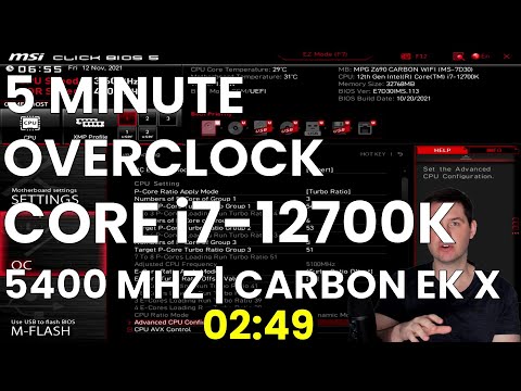 5 Minute Overclock: Core i7-12700K to 5400 MHz