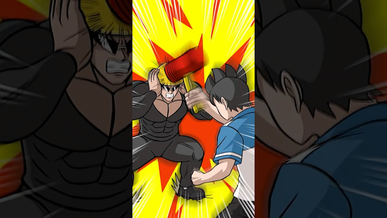 叩いて被ってジャンケンポンをする強盗とコンビニ店員3#がんばれみのる君 #ギャグアニメ#漫画#アニメーション#アニメ