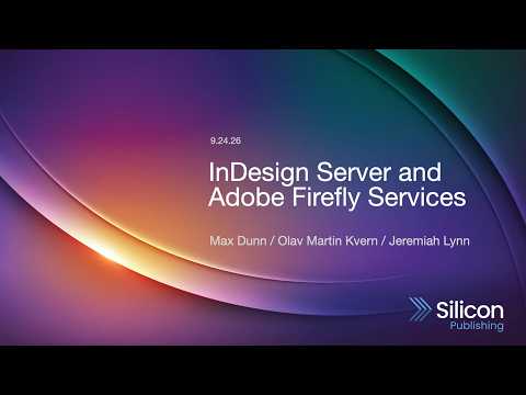 InDesign Server, Nucleus & Firefly Services — Silicon Publishing at Creative Devs Conf 2026 — video featuring Max Dunn