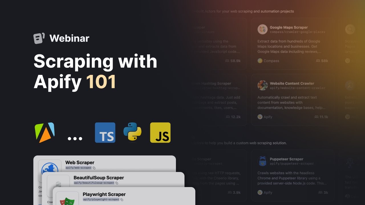 Scraping with Apify 101: Learn how to scrape any website in just few clicks
