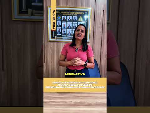 CÂMARA DE WENCESLAU GUIMARÃES ANUNCIA SESSÃO SOLENE DE ABERTURA DOS TRABALHOS LEGISLATIVOS 2026