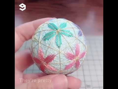 Making temari balls - Japanese folk art