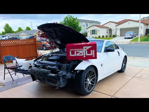 Installing injen Technology Cold Air Intake on Nissan 350z | Replacing Stock Headlights for OEM