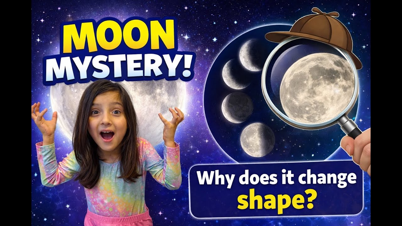 Why Does the Moon Change Shape? 🌙 | Moon Phases Explained for Kids (Moon Detectives!)
