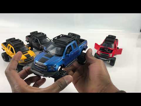 Металлическая машинка Mini Auto 1:32 «Ford F-150 Raptor Off-Road» 32129, инерционная, свет и звук / Красный