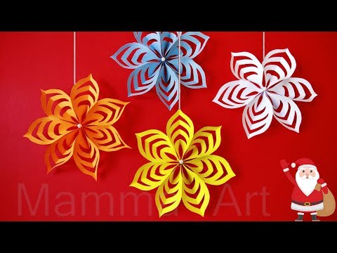 How to make beautiful paper decoration 3D snowflake for Christmas| Wall Hanging Decoration snowflake