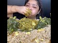 SPICY HARIYALI MUTTON WITH EGG CHICKEN FRIED RICE AND SPICY EGG CURRY WITH RUMALI ROTI _ EATING SHOW